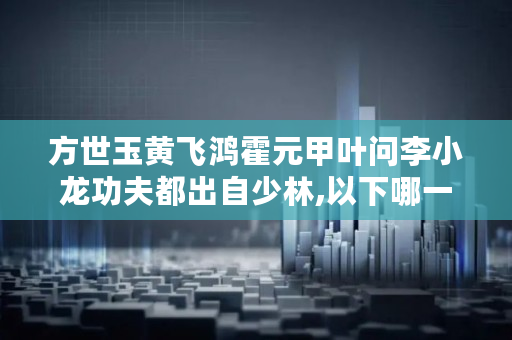 方世玉黄飞鸿霍元甲叶问李小龙功夫都出自少林,以下哪一门并非少林武功之一