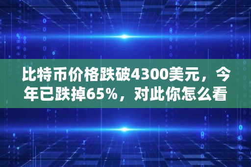 比特币价格跌破4300美元，今年已跌掉65%，对此你怎么看,2023年比特币价格多少钱一个