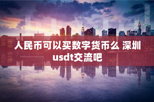 人民币可以买数字货币么 深圳usdt交流吧