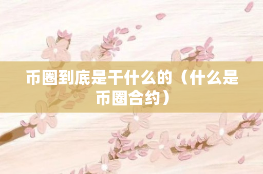 币圈到底是干什么的（什么是币圈合约）