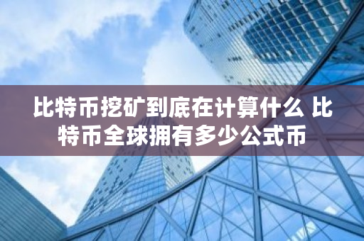 比特币挖矿到底在计算什么 比特币全球拥有多少公式币 比特币挖矿到底在计算什么 比特币全球拥有多少公式币