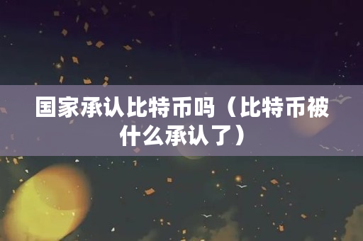 国家承认比特币吗（比特币被什么承认了）