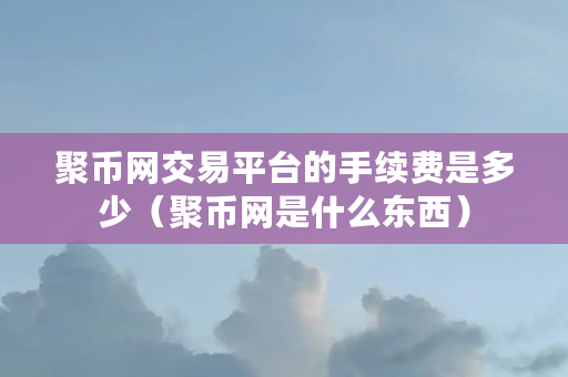 聚币网交易平台的手续费是多少（聚币网是什么东西）