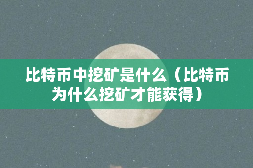 比特币中挖矿是什么（比特币为什么挖矿才能获得）