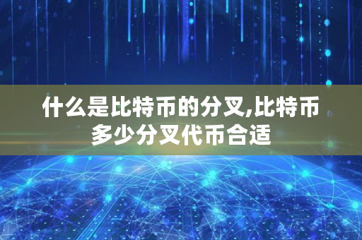 什么是比特币的分叉,比特币多少分叉代币合适