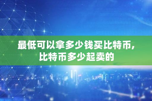最低可以拿多少钱买比特币,比特币多少起卖的