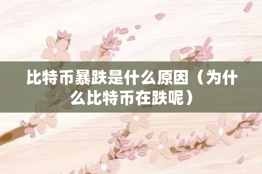 比特币暴跌是什么原因（为什么比特币在跌呢）