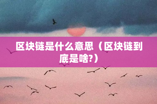区块链是什么意思（区块链到底是啥?）