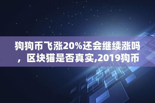 狗狗币飞涨20%还会继续涨吗，区块猫是否真实,2019狗币的今日价格
