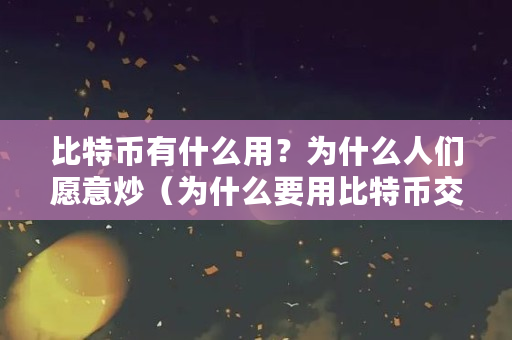 比特币有什么用？为什么人们愿意炒（为什么要用比特币交易）