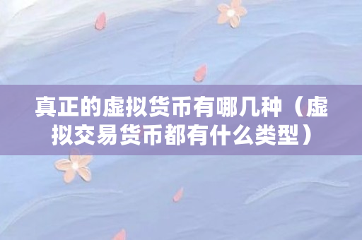 真正的虚拟货币有哪几种（虚拟交易货币都有什么类型）