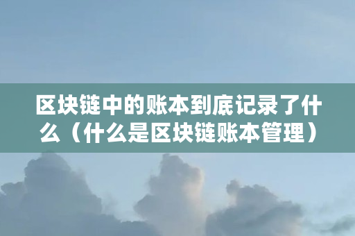 区块链中的账本到底记录了什么（什么是区块链账本管理）