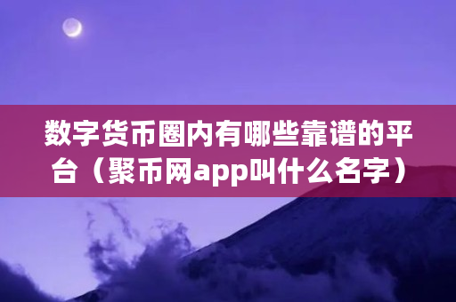 数字货币圈内有哪些靠谱的平台（聚币网app叫什么名字）