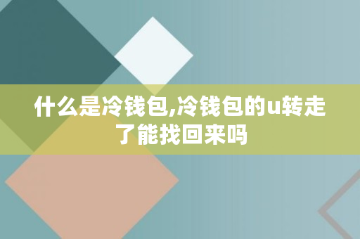 什么是冷钱包,冷钱包的u转走了能找回来吗