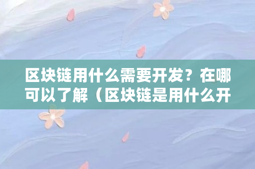 区块链用什么需要开发？在哪可以了解（区块链是用什么开发的）