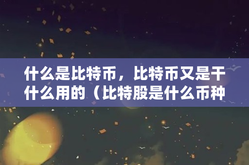 什么是比特币，比特币又是干什么用的（比特股是什么币种）