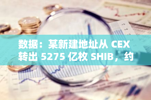 数据：某新建地址从 CEX 转出 5275 亿枚 SHIB，约合 913 万美元