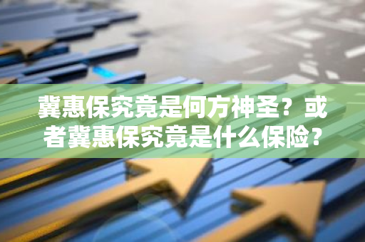 冀惠保究竟是何方神圣？或者冀惠保究竟是什么保险？