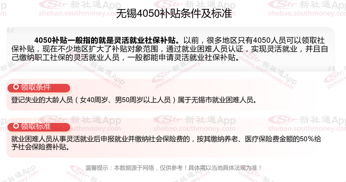 2023~2024年无锡灵活就业4050补贴最新标准 无锡灵活就业社保补贴申请条件什么