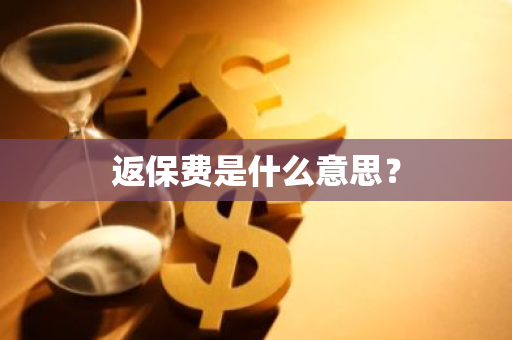 返保费是什么意思？