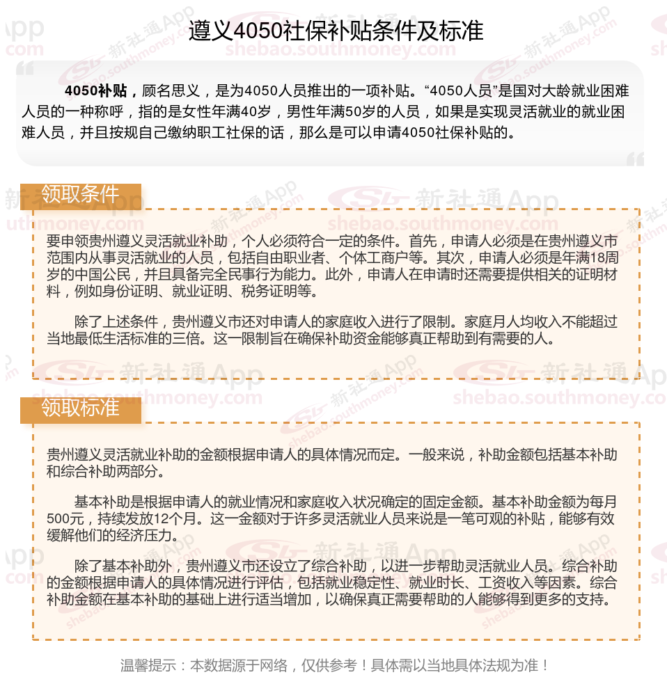 遵义4050社保补贴多少钱一个月，2024年4050社保补贴申请需要什么条件？