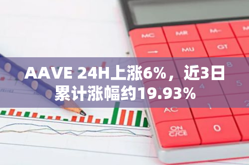 AAVE 24H上涨6%，近3日累计涨幅约19.93%