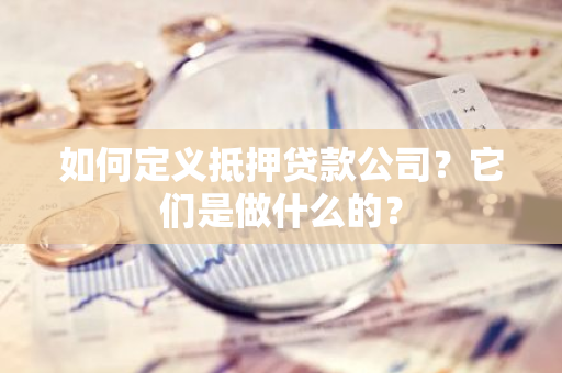 如何定义抵押贷款公司？它们是做什么的？