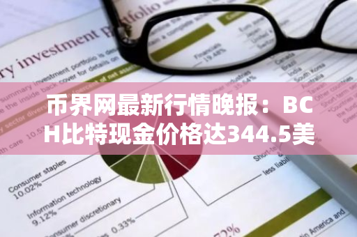 币界网最新行情晚报：BCH比特现金价格达344.5美元/枚，日内跌幅-3.07%