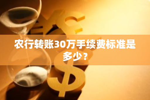 农行转账30万手续费标准是多少？