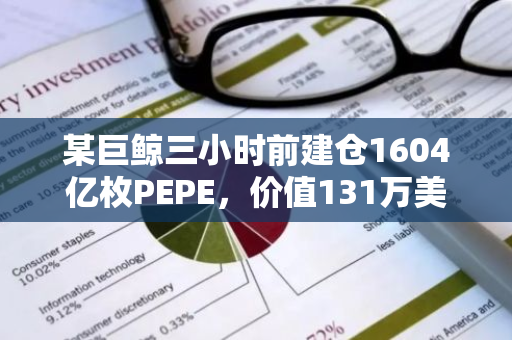 某巨鲸三小时前建仓1604亿枚PEPE，价值131万美金