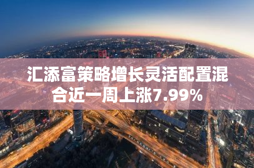 汇添富策略增长灵活配置混合近一周上涨7.99%