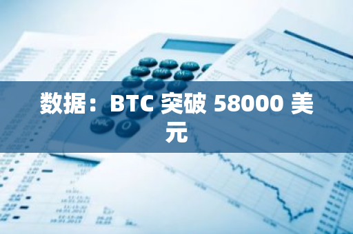 数据：BTC 突破 58000 美元