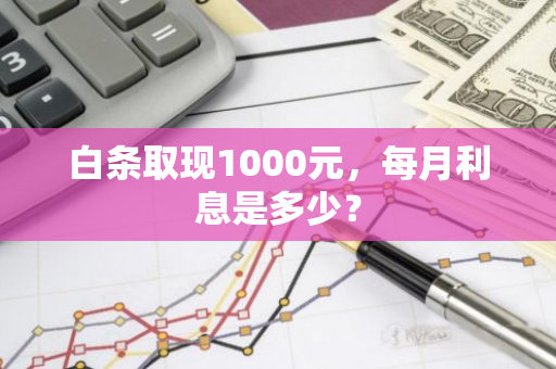 白条取现1000元，每月利息是多少？