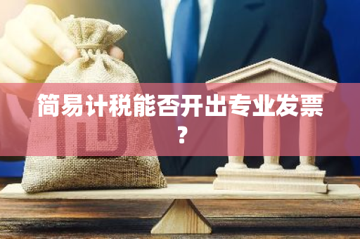 简易计税能否开出专业发票？