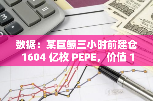 数据：某巨鲸三小时前建仓 1604 亿枚 PEPE，价值 131 万美金