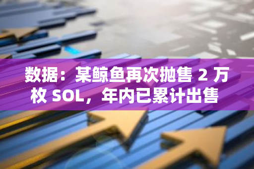 数据：某鲸鱼再次抛售 2 万枚 SOL，年内已累计出售 71.5 万枚