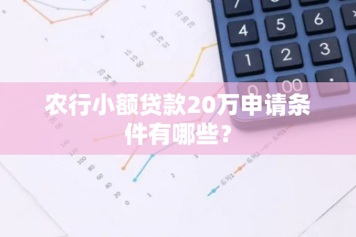 农行小额贷款20万申请条件有哪些？