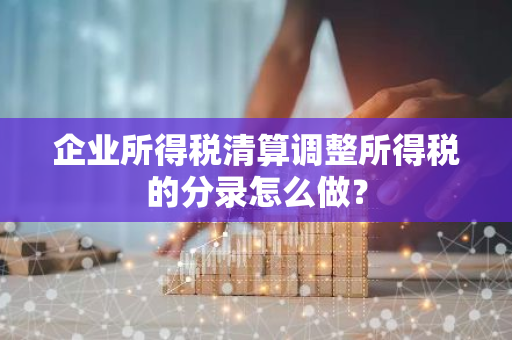 企业所得税清算调整所得税的分录怎么做？