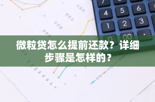 微粒贷怎么提前还款？详细步骤是怎样的？