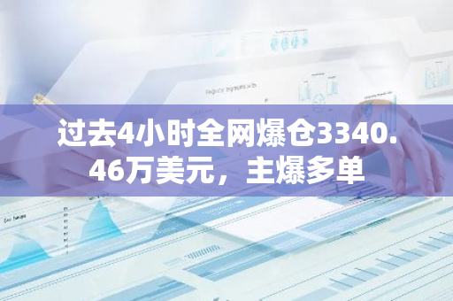 过去4小时全网爆仓3340.46万美元，主爆多单