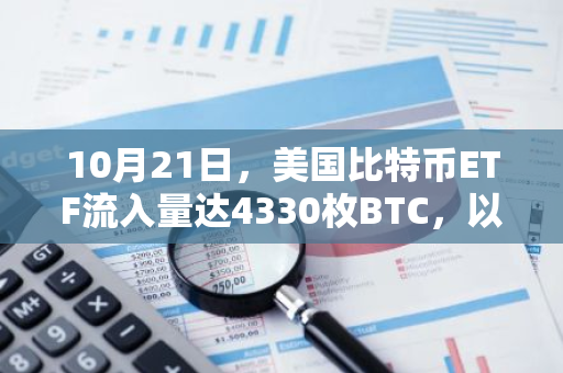 10月21日，美国比特币ETF流入量达4330枚BTC，以太坊ETF净流出3081枚ETH