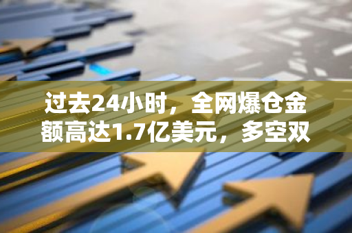 过去24小时，全网爆仓金额高达1.7亿美元，多空双方均遭受重大损失