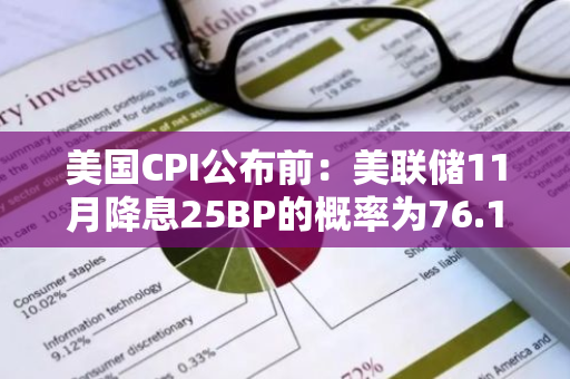 美国CPI公布前：美联储11月降息25BP的概率为76.1%，不降息概率23.9%