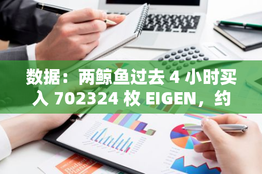 数据：两鲸鱼过去 4 小时买入 702324 枚 EIGEN，约合 286 万美元