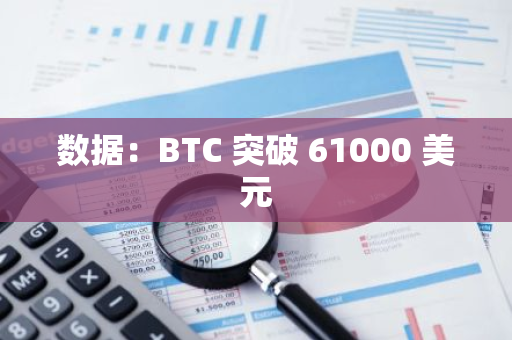 数据：BTC 突破 61000 美元