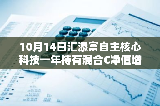 10月14日汇添富自主核心科技一年持有混合C净值增长1.54%，近1个月累计上涨26.97%