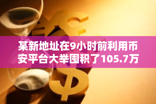 某新地址在9小时前利用币安平台大举囤积了105.7万枚PENDLE，引发市场关注