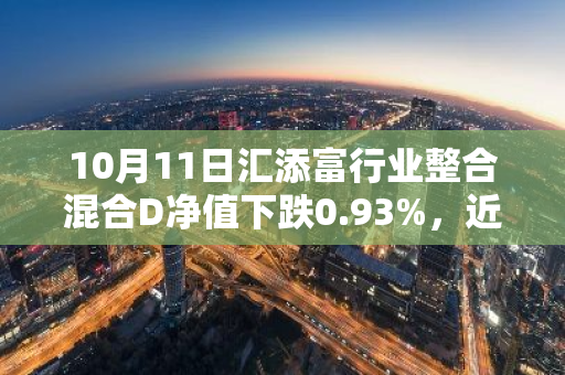 10月11日汇添富行业整合混合D净值下跌0.93%，近3个月累计上涨0.04%