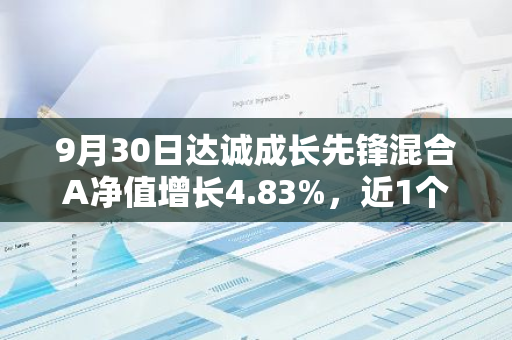 9月30日达诚成长先锋混合A净值增长4.83%，近1个月累计上涨10.83%