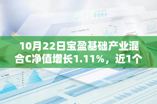 10月22日宝盈基础产业混合C净值增长1.11%，近1个月累计上涨34.25%